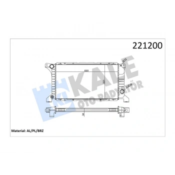 RADYATOR TRANSIT T12 T15 T19 (93 98) 32mm AL/PL/BRZ
