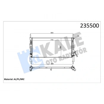 RADYATOR TRANSIT V347 2.2 2.4 TDCI (06+) (AC) (MT) AL/PL/BRZ