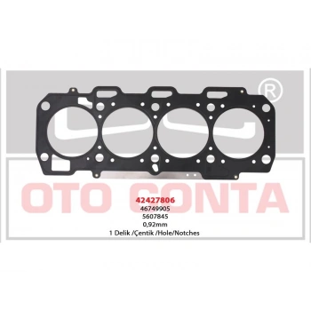 SILINDIR KAPAK CONTA 1 DELIK MLS COK KATLI CELIK 0.92MM DOBLO 1.9JTD