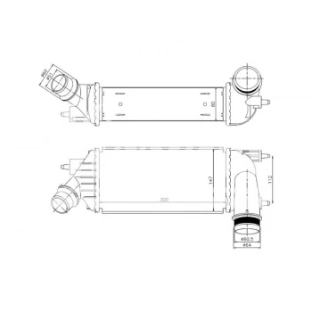 TURBO RADYATORU (INTERCOOLER) SCUDO 2.0 JTD 2007> JUMPY 96467 A M (300X147X80)