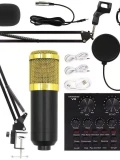 BM800VT Mikserli Yayıncı Mikrofon Seti Ses Kartlı Stüdyo Podcast Toptan