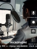 Orta Seviye Yayıncı Mikrofon Seti Ses Kartlı Podcast Canlı Yayın Toptan