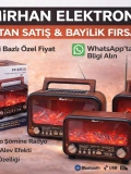 FP-2393 S Şömine Efektli Nostaljik Radyo Güneş Enerjili Bluetooth Toptan