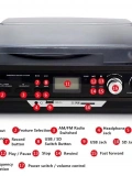 Knstar KN 37 Nostaljik Pikap Bluetoothlu Retro Plak Çalar Kaset USB SD Radyo Hoparlörlü Ahşap Müzik Seti