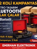 Çanta Pikap Bluetooth Nostaljik Valiz Pikap Toptan Plak Çalar Type-C