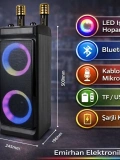 ZQS-4290 Karaoke Bluetooth Hoparlör RGB Işıklı 2 Mikrofonlu 30W Toptan