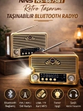 NNS NS-6675BT Fenerli Nostaljik Radyo Şarjlı Pilli Bluetooth Toptan