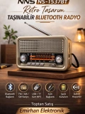 NNS NS-1537BT Taşınabilir Nostaljik Radyo Bluetooth Hoparlör Toptan