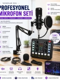 Orta Seviye Yayıncı Mikrofon Seti Ses Kartlı Podcast Canlı Yayın Toptan