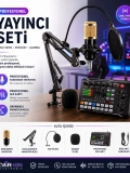 Profesyonel Yayıncı Mikrofon Seti Stüdyo Podcast Canlı Yayın Toptan