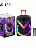 BK 188 BLUETOOTH SD,USB GİRİŞLİ ÇİFT MİKROFONLU RGB IŞIKLI SPEAKER 18 İNÇ