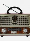 KNSTAR M-111BT Nostaljik Ahşap Radyo Bluetooth Kumandalı USB SD Toptan