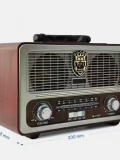 KNSTAR M-111BT Nostaljik Ahşap Radyo Bluetooth Kumandalı USB SD Toptan