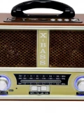 KNSTAR M-112BT Nostaljik Ahşap Radyo Bluetooth Kumandalı USB SD Toptan