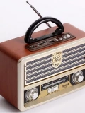 KNSTAR M-113BT Nostaljik Ahşap Radyo Bluetooth Kumandalı USB AUX Toptan