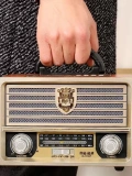 KNSTAR M-113BT Nostaljik Ahşap Radyo Bluetooth Kumandalı USB AUX Toptan