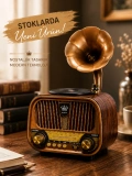 Meier MD-1319BT Gramofon Görünümlü Bluetooth Hoparlör FM AM SW Radyo USB TF Kart Destekli