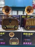 Meier MD-1319BT Gramofon Görünümlü Bluetooth Hoparlör FM AM SW Radyo USB TF Kart Destekli