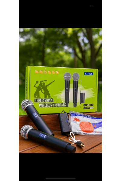 Çift El Kablosuz Mikrofon Seti Wireless Telsiz Karaoke Sahne Toptan