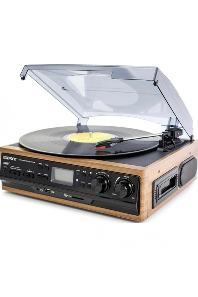 Knstar KN 37 Nostaljik Pikap Bluetoothlu Retro Plak Çalar Kaset USB SD Radyo Hoparlörlü Ahşap Müzik Seti