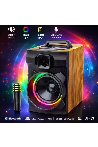 30W Ahşap Bluetooth Hoparlör Retro Dekoratif Toptan