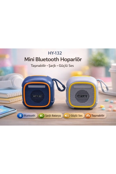 HY-132 Mini Bluetooth Hoparlör Taşınabilir Şarjlı Kablosuz Speaker