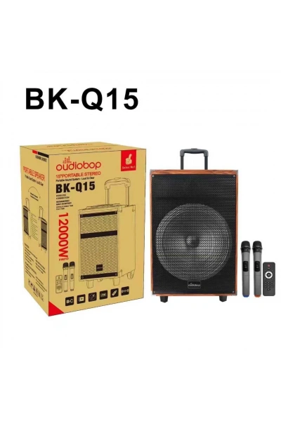BK BQ15 BLUETOOTH SD,USB GİRİŞLİ ÇİFT MİKROFONLU SPEAKER 15 İNÇ