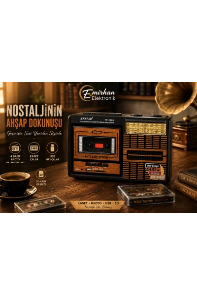 KNSTAR 319U Nostaljik Kasetçalar – Retro Radyo Kaset Çalar Bluetoothsuz