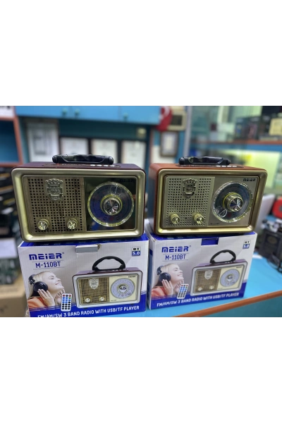 KNSTAR M-110BT Nostaljik Ahşap Radyo Bluetooth Kumandalı USB SD Toptan