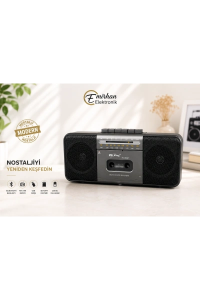 KNSTAR PX700 Şarjlı Nostaljik Kasetçalar Bluetooth – Retro Taşınabilir Kaset Çalar
