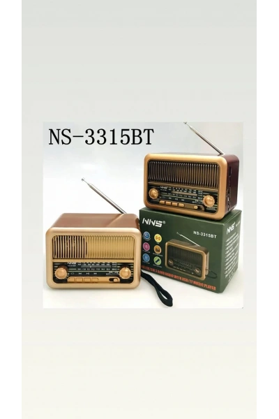 NNS NS-3315BT Taşınabilir Nostaljik Radyo Bluetooth Hoparlör Toptan