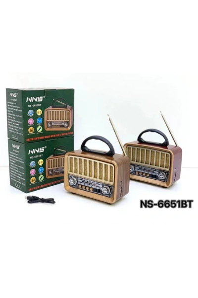 NNS NS-6651BT Taşınabilir Nostaljik Radyo Bluetooth Hoparlör Toptan