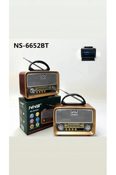 NNS NS-6652BT Taşınabilir Nostaljik Radyo Bluetooth Hoparlör Toptan