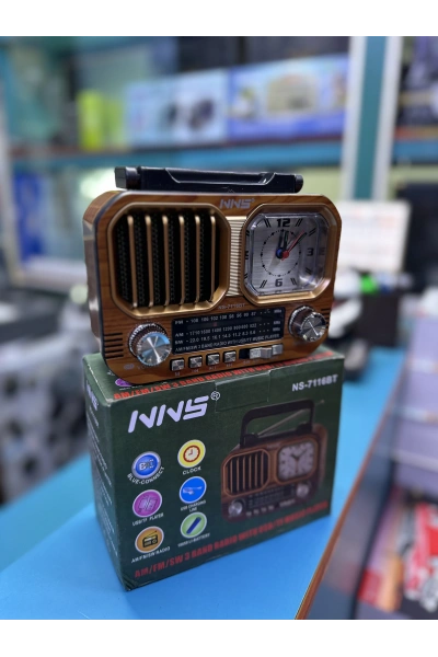 NNS NS-7116BT Taşınabilir Nostaljik Radyo Bluetooth Hoparlör Toptan
