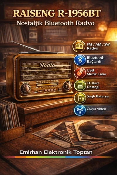 Nostaljik R-1956 model Bluetooth Fm radyo