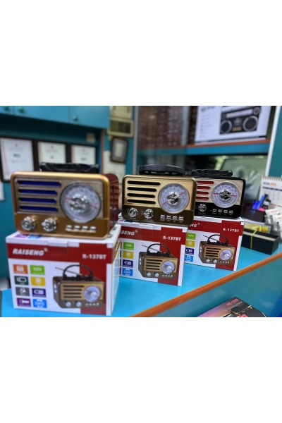 Raiseng R-137 Nostaljik Radyo Bluetooth FM Dekoratif Küçük Boy Toptan