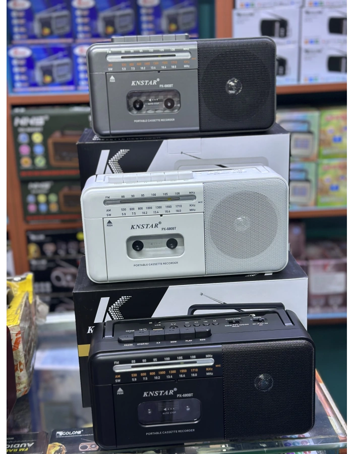 KNSTAR PX680 Şarjlı Nostaljik Kasetçalar Bluetooth – Retro Taşınabilir Kaset Çalar