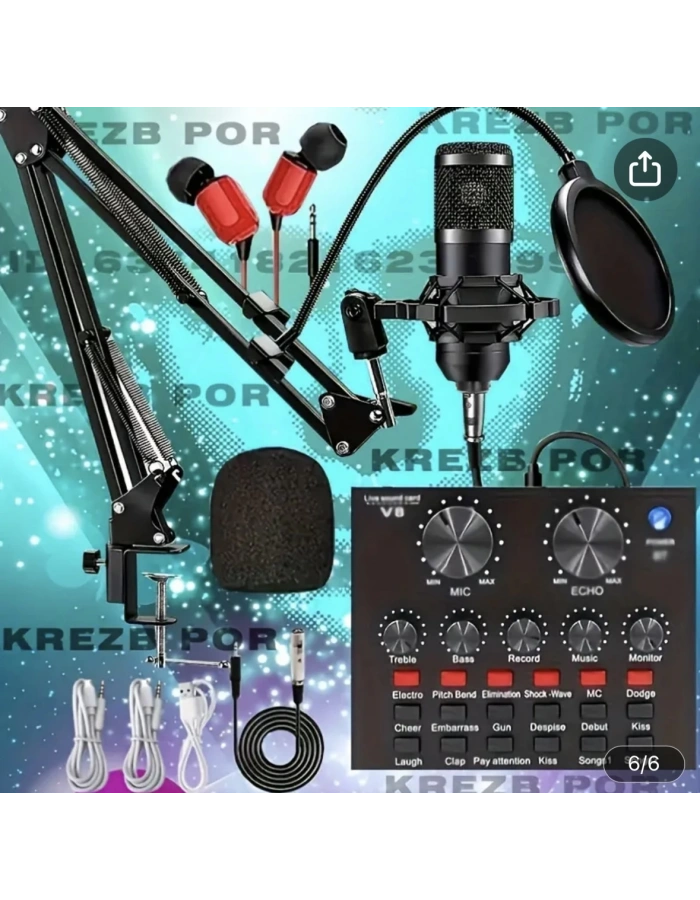 BM800VT Mikserli Yayıncı Mikrofon Seti Ses Kartlı Stüdyo Podcast Toptan