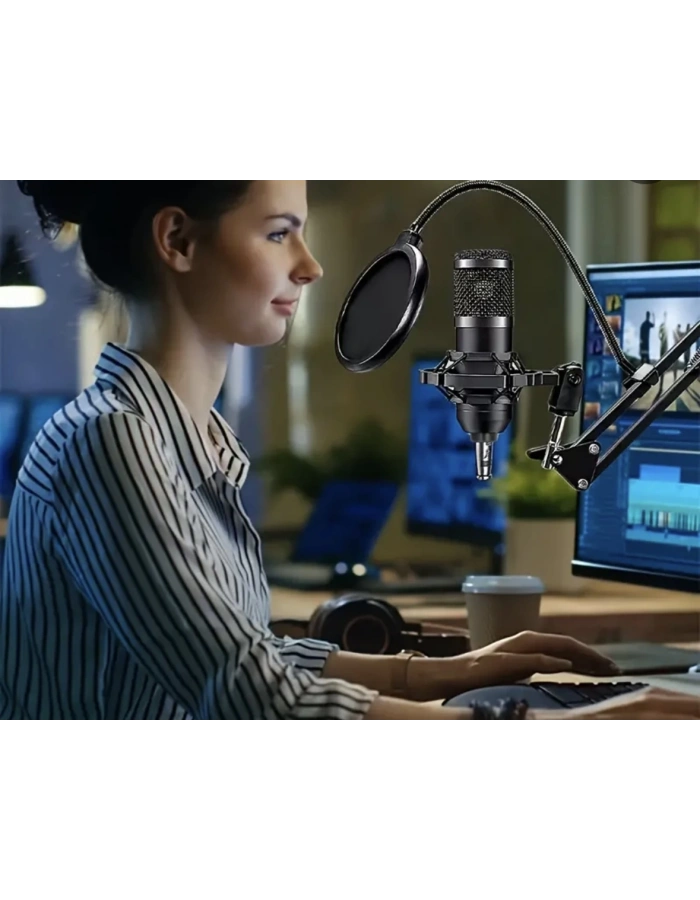 Orta Seviye Yayıncı Mikrofon Seti Ses Kartlı Podcast Canlı Yayın Toptan