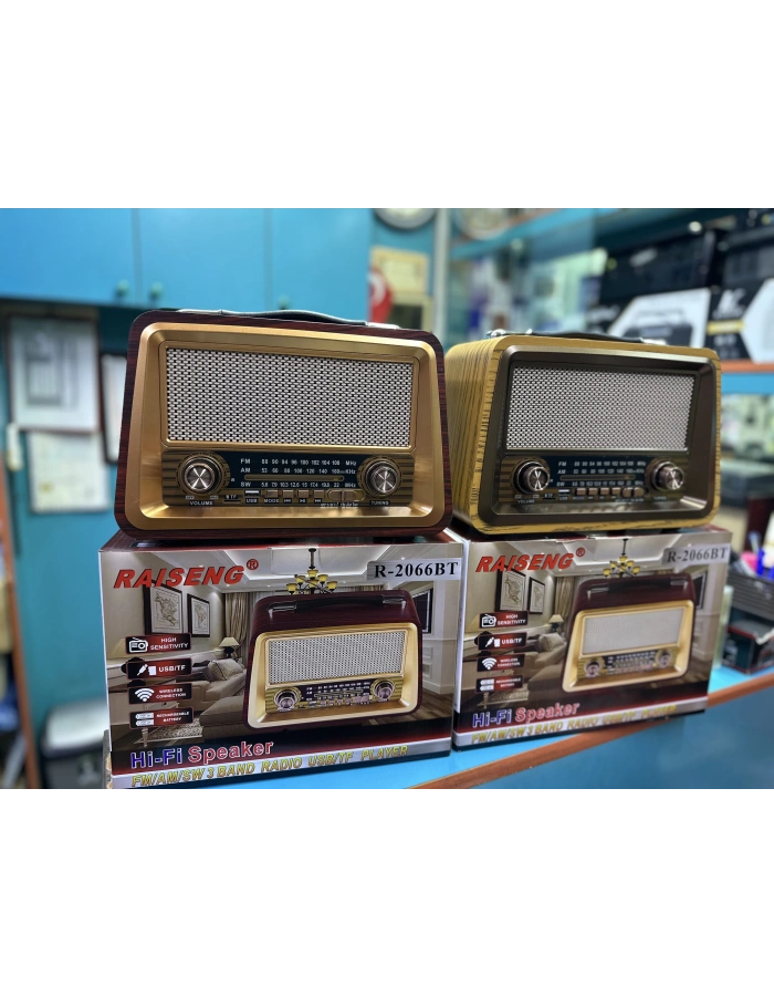 R-2066 Nostaljik Ahşap Radyo Bluetooth FM Büyük Boy Toptan