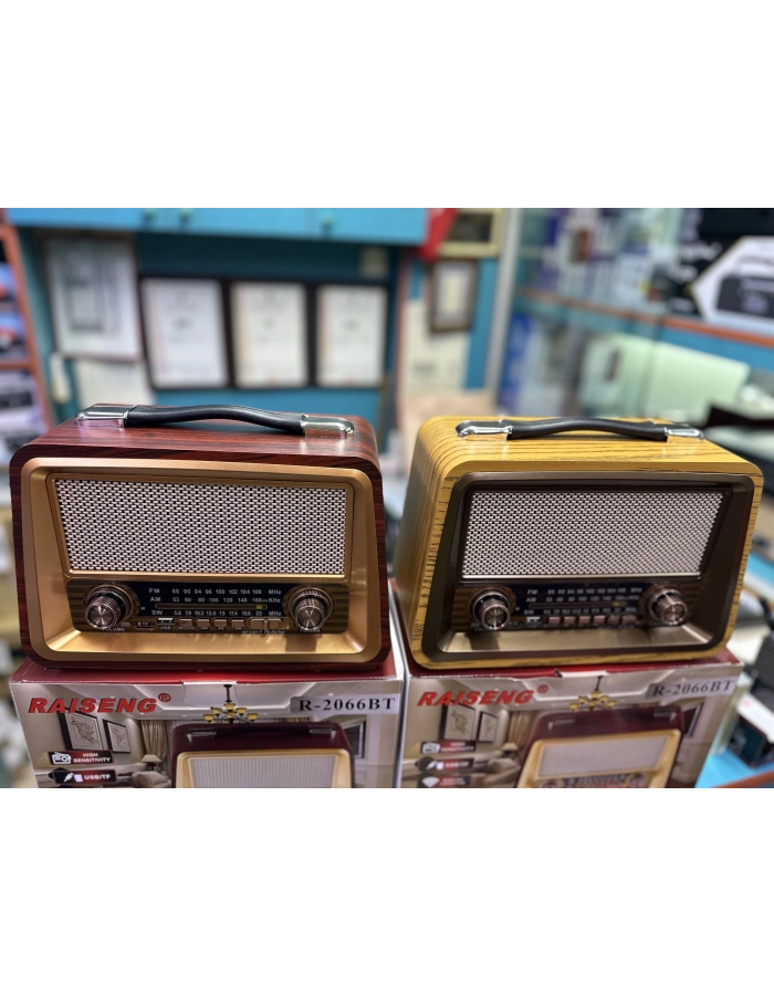 R-2066 Nostaljik Ahşap Radyo Bluetooth FM Büyük Boy Toptan