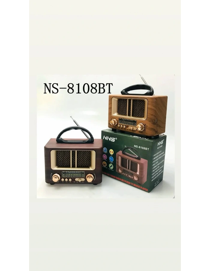 NNS NS-8108BT Taşınabilir Nostaljik Radyo Bluetooth Hoparlör Toptan