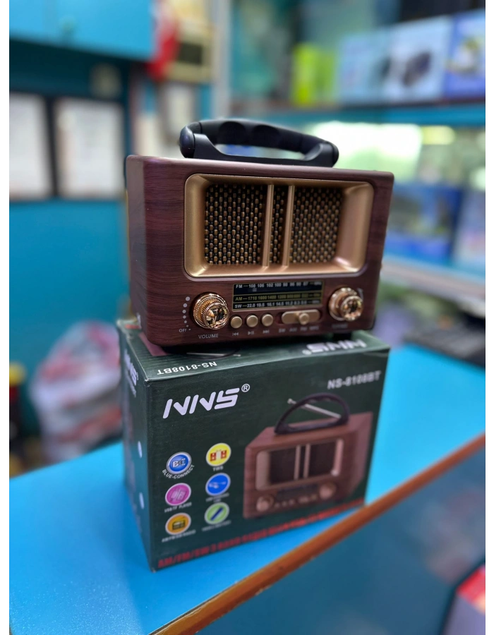 NNS NS-8108BT Taşınabilir Nostaljik Radyo Bluetooth Hoparlör Toptan