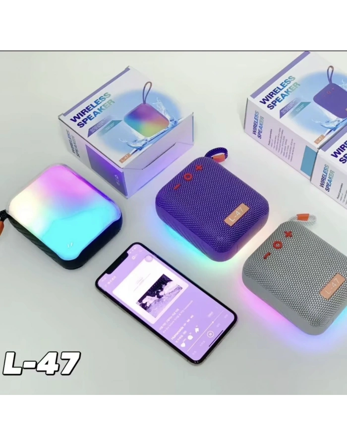 L-47 RGB Işıklı Bluetooth Hoparlör Taşınabilir, şık ve dikkat çekici tasarım!