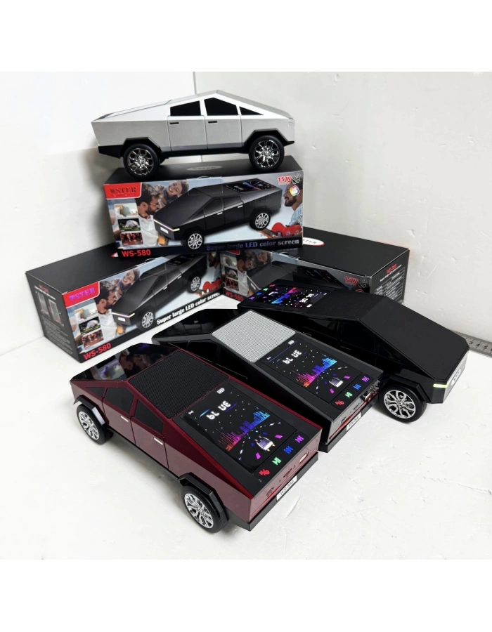 WS-580 Tesla Cybertruck Araba Şeklinde Bluetooth Hoparlör Işıklı Speaker