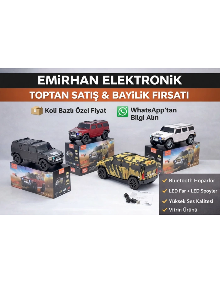 WS-590 Hummer SUV Araba Şeklinde Bluetooth Hoparlör Jeep Model Speaker