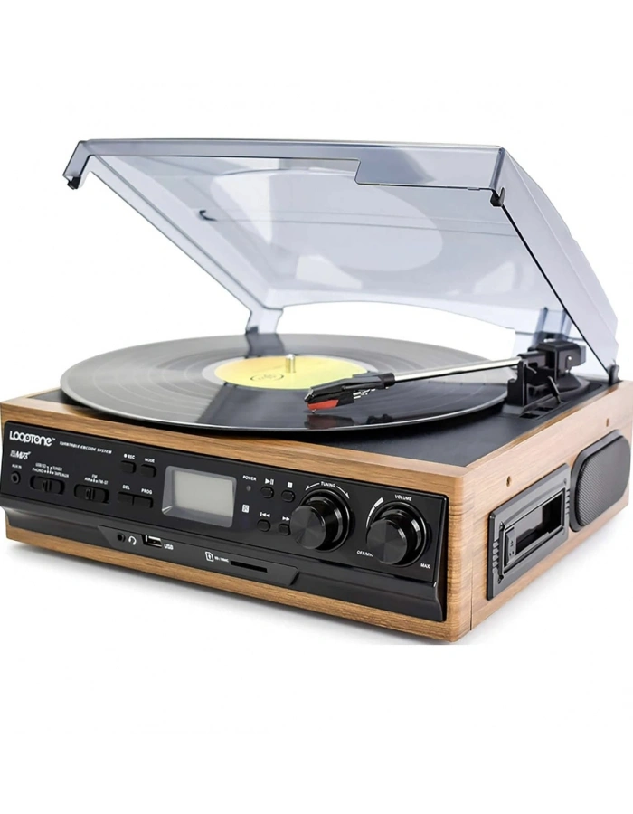 KNSTAR KN 27 Nostaljik Pikap Bluetoothlu Retro Plak Çalar Kaset USB SD Radyo Hoparlörlü Ahşap Müzik Seti