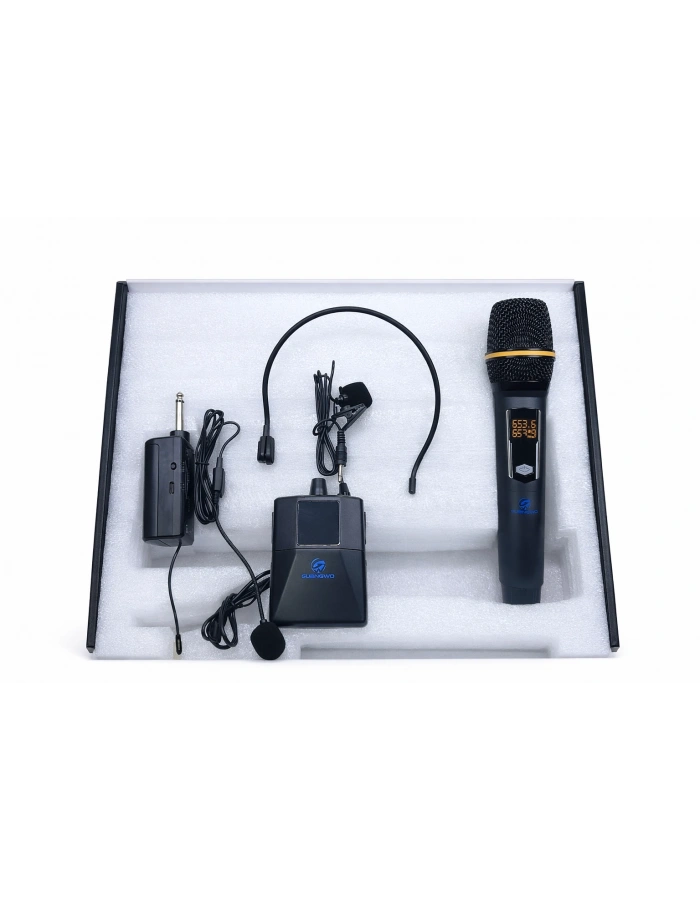 3’ü 1 Arada Profesyonel Kablosuz Mikrofon Seti – El + Headset + Yaka Mikrofon | Sahne, Sunum ve Video Çekim İçin