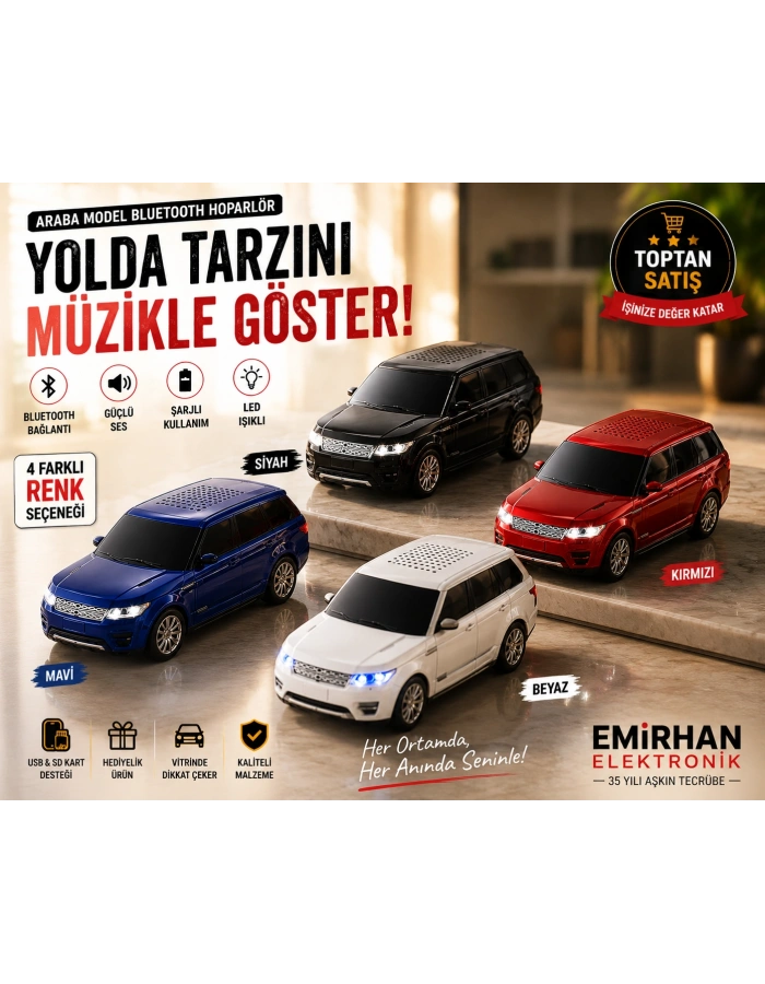 WS-389 Land Rover SUV Bluetooth Hoparlör Işıklı | Nostaljik Toptan