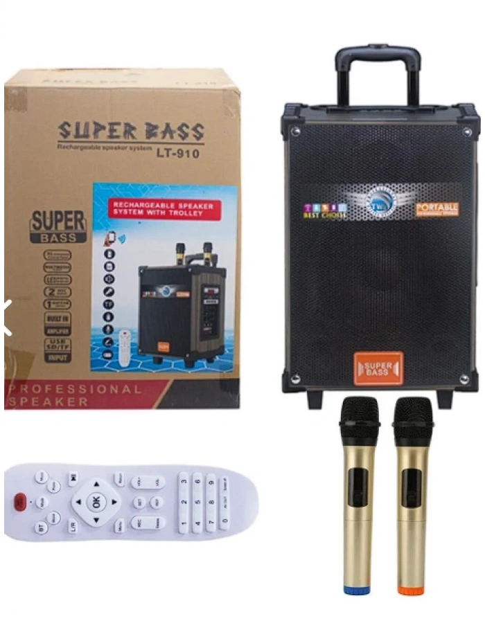 EMRTECH LT-910 Karaoke Bluetooth Hoparlör Çift Mikrofonlu Süper Bass Toptan